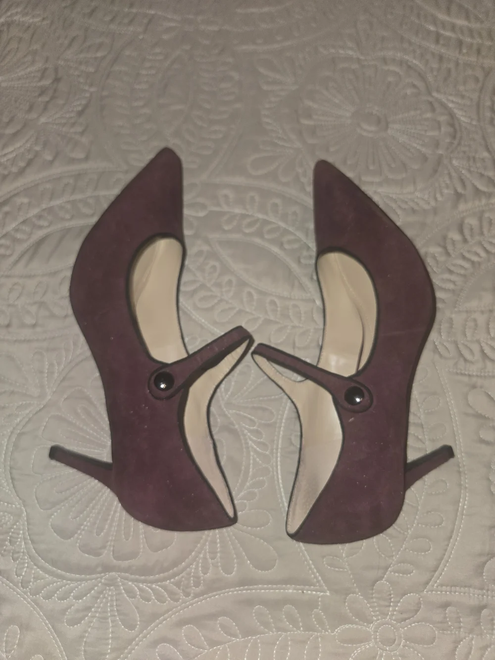 Alfani Burgundy Pointed-Toe Mary Jane Pumps